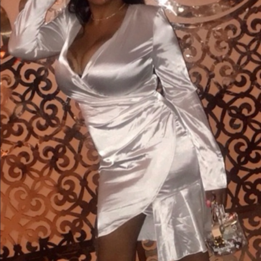 White satin dress